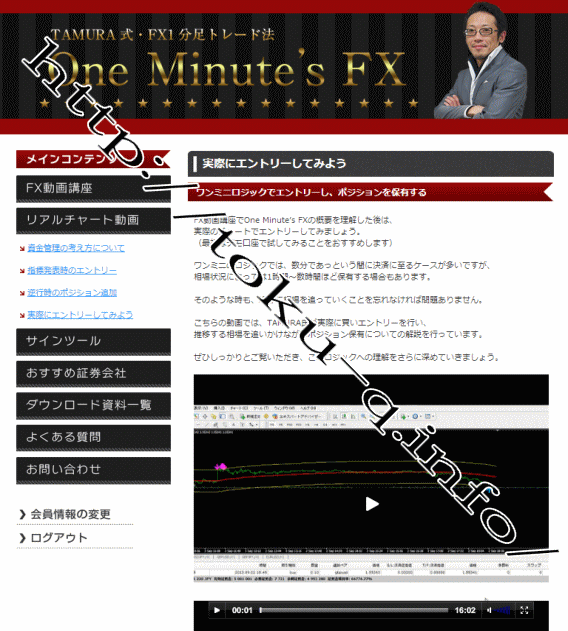 One Minutes FX　TAMURA式・FX１分足トレード法　ワンミニFXの評判と検証と評価